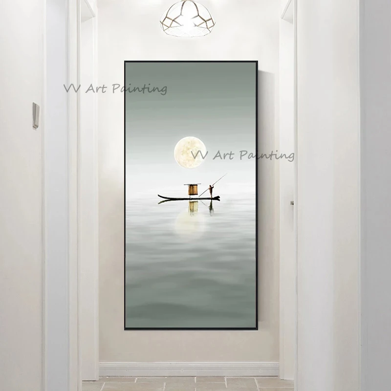 Pure Handmade Abstract Painting Of River New Arrival Boat Wall Art Home Decor Moon View Picture Modern Oil Painting On Canvas
Pure Handmade Abstract Painting Of River New Arrival Boat Wall Art Home Decor Moon View Picture Modern Oil Painting On Canvas
