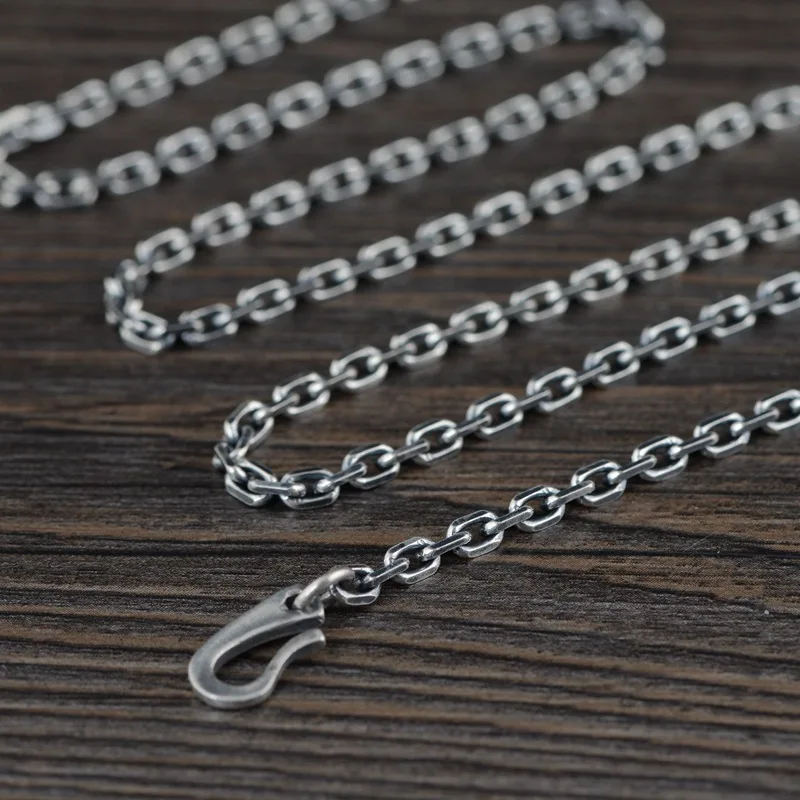 925 Sterling Silver Thai Silver Punk Men Box Chain Link Necklace Vintage Thai Women Hip Hop Fine Jewelry DIY Accessory
925 Sterling Silver Thai Silver Punk Men Box Chain Link Necklace Vintage Thai Women Hip Hop Fine Jewelry DIY Accessory