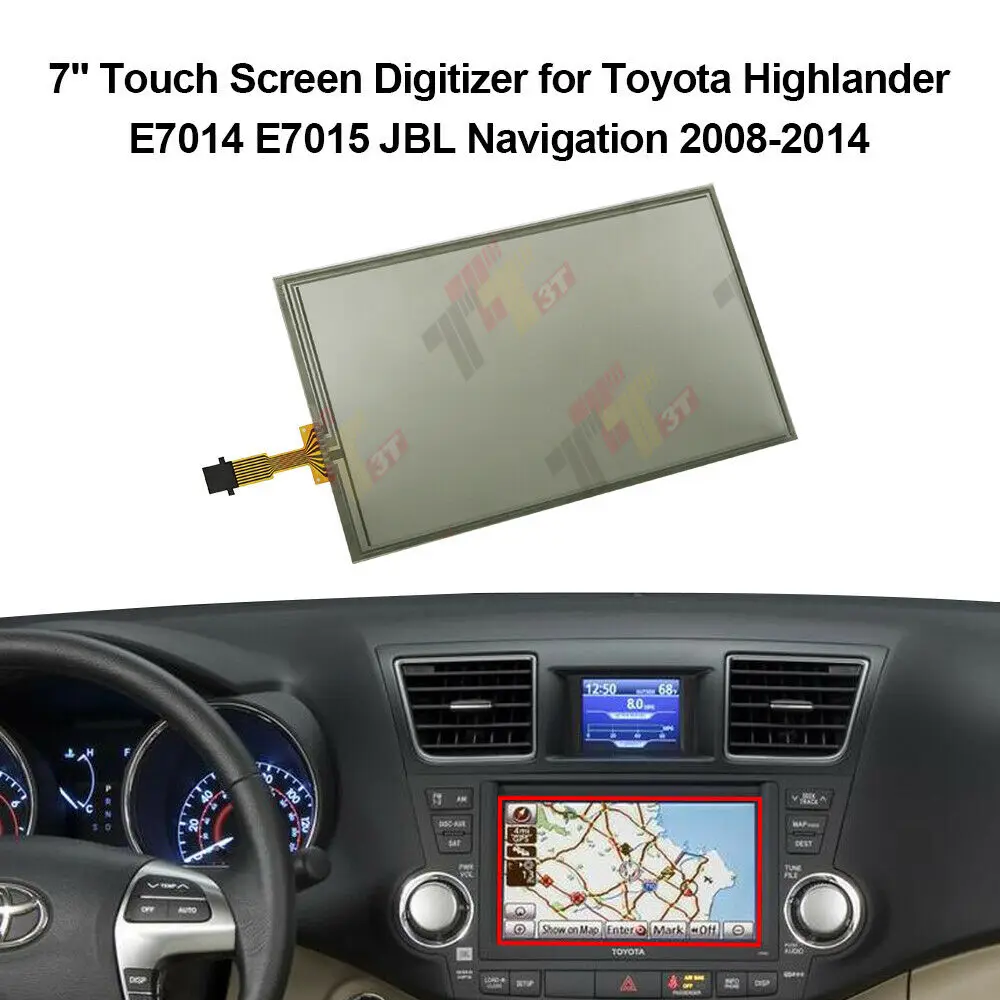 Дигитайзер навигации 7 дюймов с сенсорным экраном для Toyota Highlander JBL E7015 2008-2014 LQ070T5GA01/GC01
Дигитайзер навигации 7 дюймов с сенсорным экраном для Toyota Highlander JBL E7015 2008-2014 LQ070T5GA01/GC01
