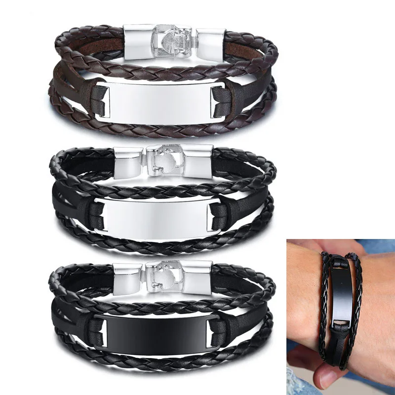 2025 Trendy Mens Leather Braided Bracelet simple Stainless Steel metal Men's Party Gift bracelet
2025 Trendy Mens Leather Braided Bracelet simple Stainless Steel metal Men's Party Gift bracelet