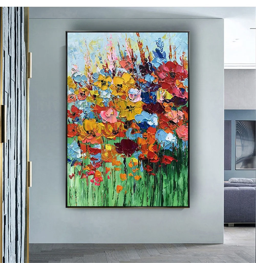 Modern Home Decoration Flowers Poster Hand-Painted Spring Landscape Oil Painting Knife Picture Colorful Living Room Mural Art
Modern Home Decoration Flowers Poster Hand-Painted Spring Landscape Oil Painting Knife Picture Colorful Living Room Mural Art