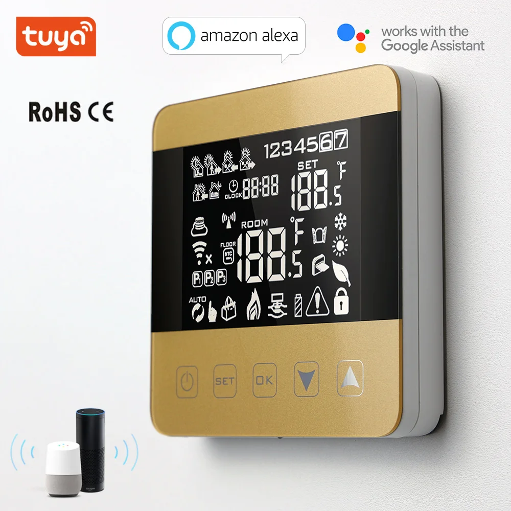 Wifi Thermostat Floor Heating /Gas Boiler Water/Electric Temperature APP Controller Works With Wifi Smart Alexa Google Home
Wifi Thermostat Floor Heating /Gas Boiler Water/Electric Temperature APP Controller Works With Wifi Smart Alexa Google Home