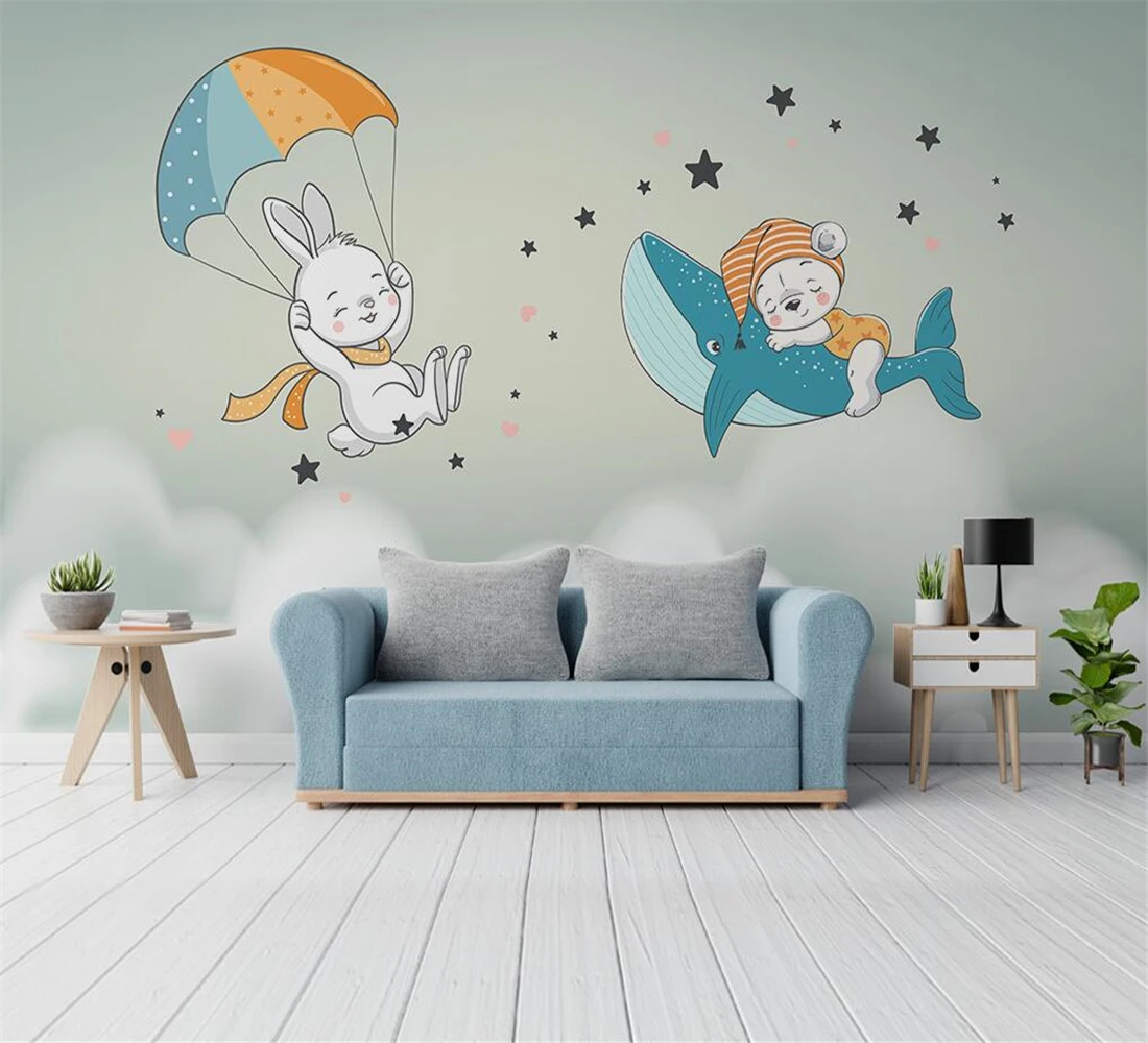 Custom wallpaper Modern nordic cartoon hand-painted creative sky animal children's room background wall paper papier peint
Custom wallpaper Modern nordic cartoon hand-painted creative sky animal children's room background wall paper papier peint