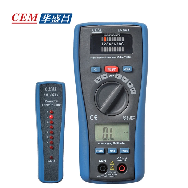 LA-1011 multi-function tester, with cable test, LAN test and multimeter functions
LA-1011 multi-function tester, with cable test, LAN test and multimeter functions