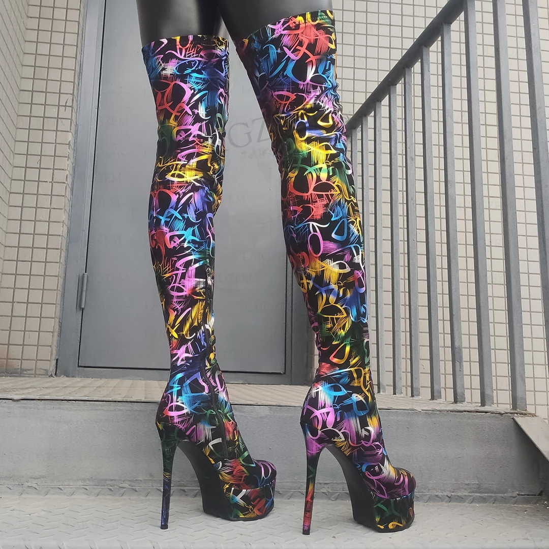 BERZIMER Women Over Knee High Boots Elatic Round Toe High Heels Platform Boots Multicolors Ladies Shoes Woman Big Size 41 43 45
BERZIMER Women Over Knee High Boots Elatic Round Toe High Heels Platform Boots Multicolors Ladies Shoes Woman Big Size 41 43 45