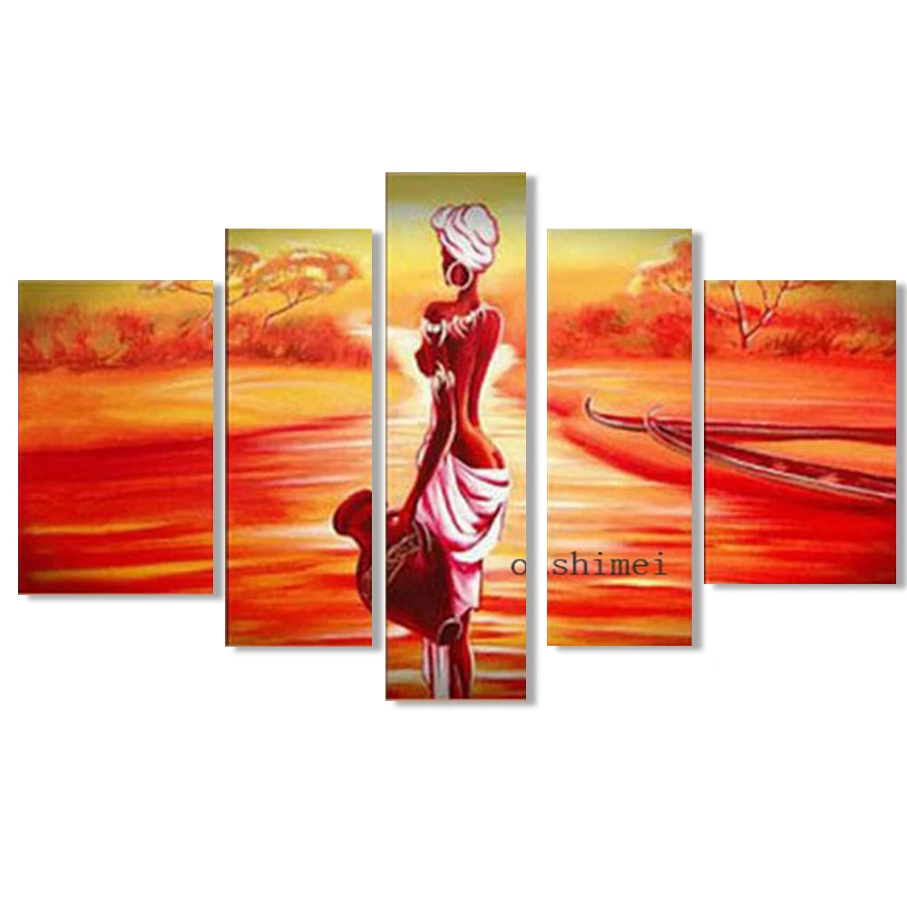 Hand Painted India Gril Oil Painting On Canvas 5pcs/set Modern Sunrise Painting Art for Living Room Decor Seascape Pictuers
Hand Painted India Gril Oil Painting On Canvas 5pcs/set Modern Sunrise Painting Art for Living Room Decor Seascape Pictuers