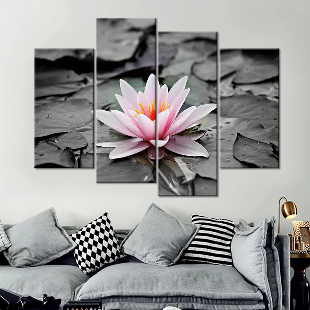 HD printed 4 piece Black and white lotus poster art wall art print canvas painting Wall Art Modular Picture For Living Room
HD printed 4 piece Black and white lotus poster art wall art print canvas painting Wall Art Modular Picture For Living Room