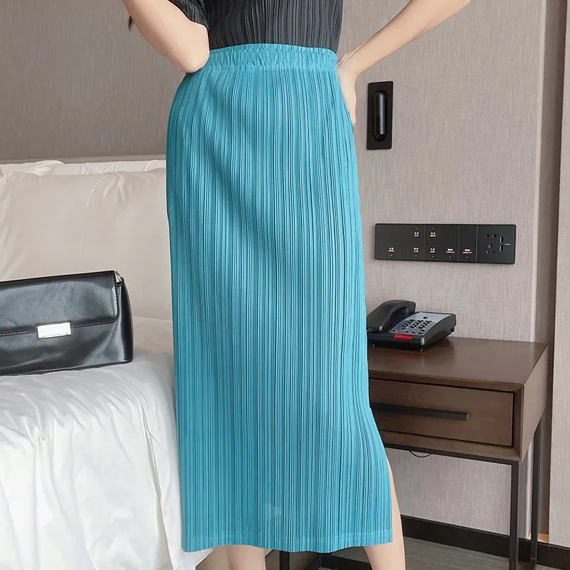 Changpleat women's autumn new solid split skirt Miyake Pleated Fashionable large size high elasticity half-length bag hip skirt
Changpleat women's autumn new solid split skirt Miyake Pleated Fashionable large size high elasticity half-length bag hip skirt