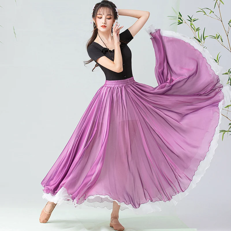Classical Dance Costumes Professional Modern Ballroom Dance Practice Short Sleeve Tops Big Swing Gauze 720 Degree Skirt DQL5833
Classical Dance Costumes Professional Modern Ballroom Dance Practice Short Sleeve Tops Big Swing Gauze 720 Degree Skirt DQL5833