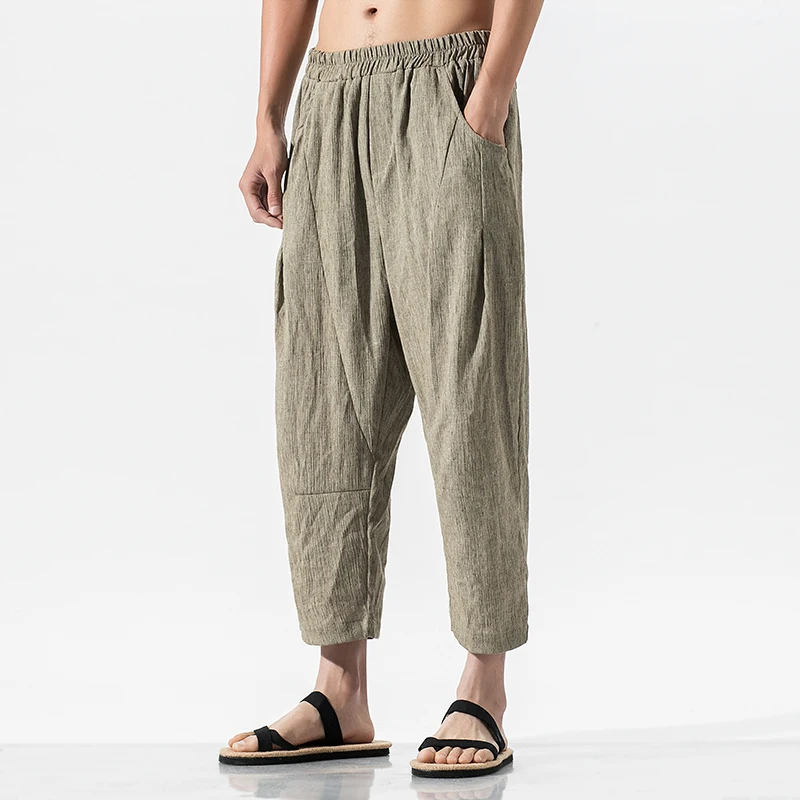 Mens Fashion Linen Pants Men Casual Drawstring Elastic Waist Trousers Male Solid Cotton Linen Calf-Length Pants Pantalones M-5XL
Mens Fashion Linen Pants Men Casual Drawstring Elastic Waist Trousers Male Solid Cotton Linen Calf-Length Pants Pantalones M-5XL