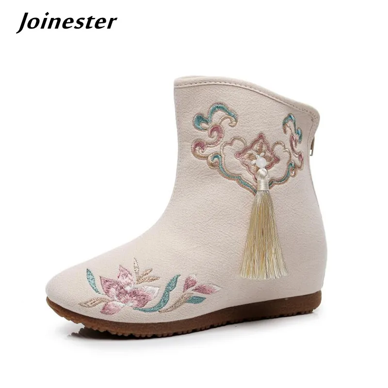 Ethnic Style Women Ankle Boots Cotton Fabric Fringed Autumn Winter Casual Shoes for Female Embroidered Vintage Zip Booties
Ethnic Style Women Ankle Boots Cotton Fabric Fringed Autumn Winter Casual Shoes for Female Embroidered Vintage Zip Booties