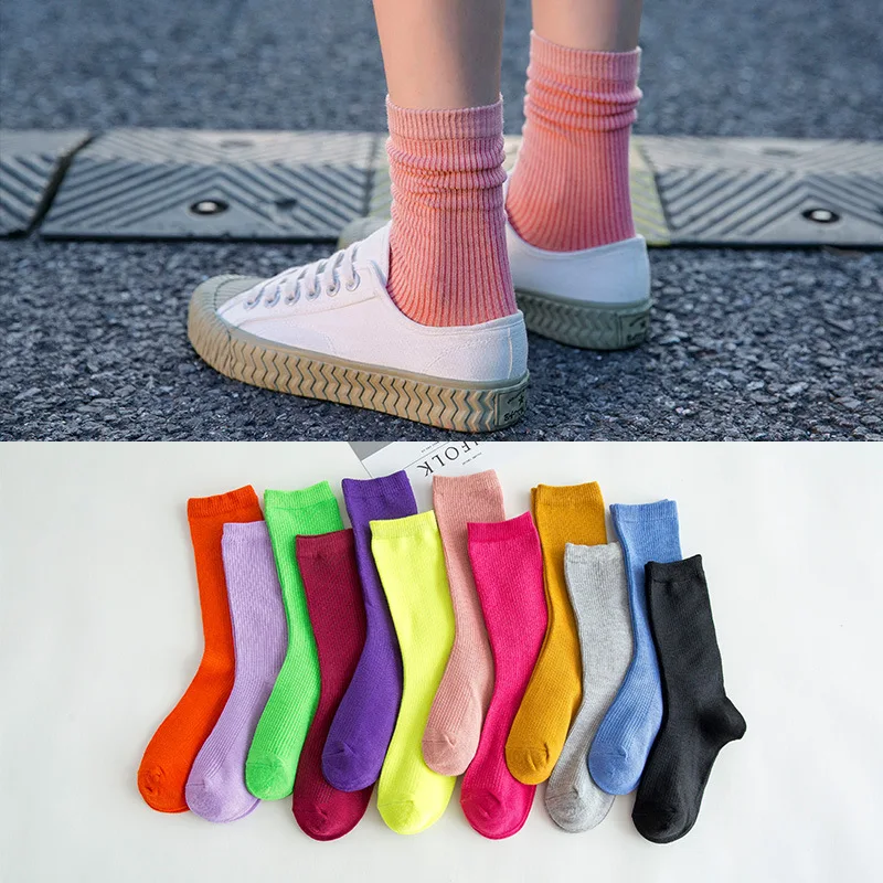 New fashion Harajuku fashion Japanese Korean high school girls cotton women socks loose candy solid color double needle knitting
New fashion Harajuku fashion Japanese Korean high school girls cotton women socks loose candy solid color double needle knitting