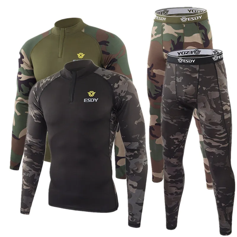 Men Running Jogging Hiking Sportswear Outdoor Training Cycling Thermal Long Sleeve Camouflage Tactical Underclothes Suits
Men Running Jogging Hiking Sportswear Outdoor Training Cycling Thermal Long Sleeve Camouflage Tactical Underclothes Suits