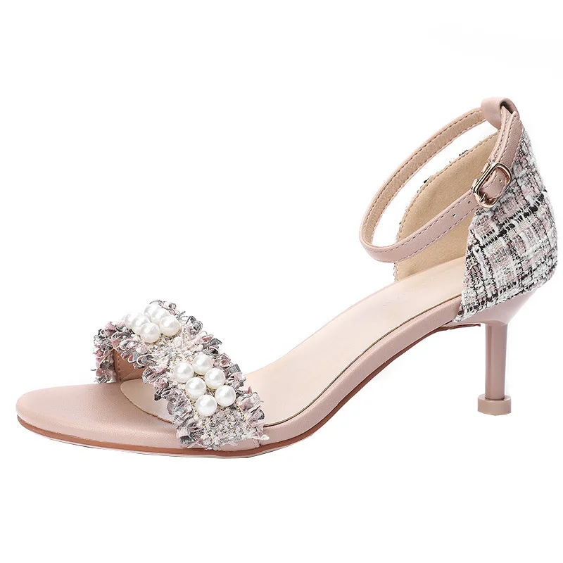 Women Sandals Summer Brand Woman Pumps Rhinestones Silk Buckle Strap 6.2CM Thin High Heels Round Toe Shallow Cover Heel black
Women Sandals Summer Brand Woman Pumps Rhinestones Silk Buckle Strap 6.2CM Thin High Heels Round Toe Shallow Cover Heel black