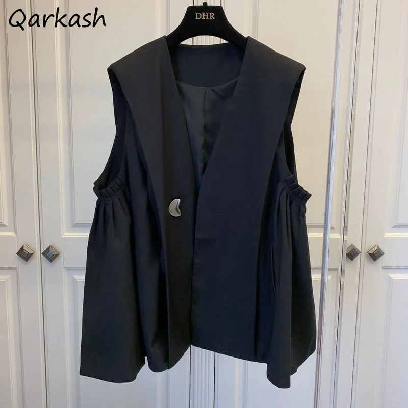 Vests Women Elegant Solid Color Office Ladies Button Design Ruched Simple High Quality Vintage Female Pockets Leisure Ins Retro
Vests Women Elegant Solid Color Office Ladies Button Design Ruched Simple High Quality Vintage Female Pockets Leisure Ins Retro