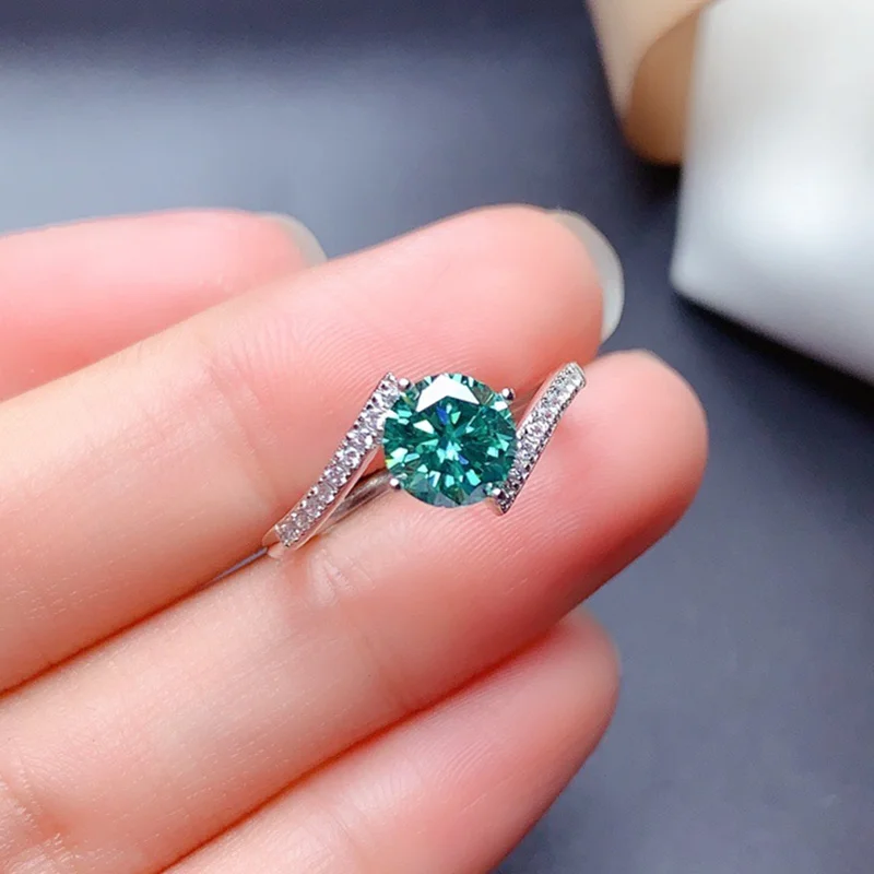 Green Moissanite Ring 1CT VVS 6.5MM Lab Blue Diamond Fine Jewelry for Women Anniversary Party Gift Real S925 Sterling Silver
Green Moissanite Ring 1CT VVS 6.5MM Lab Blue Diamond Fine Jewelry for Women Anniversary Party Gift Real S925 Sterling Silver