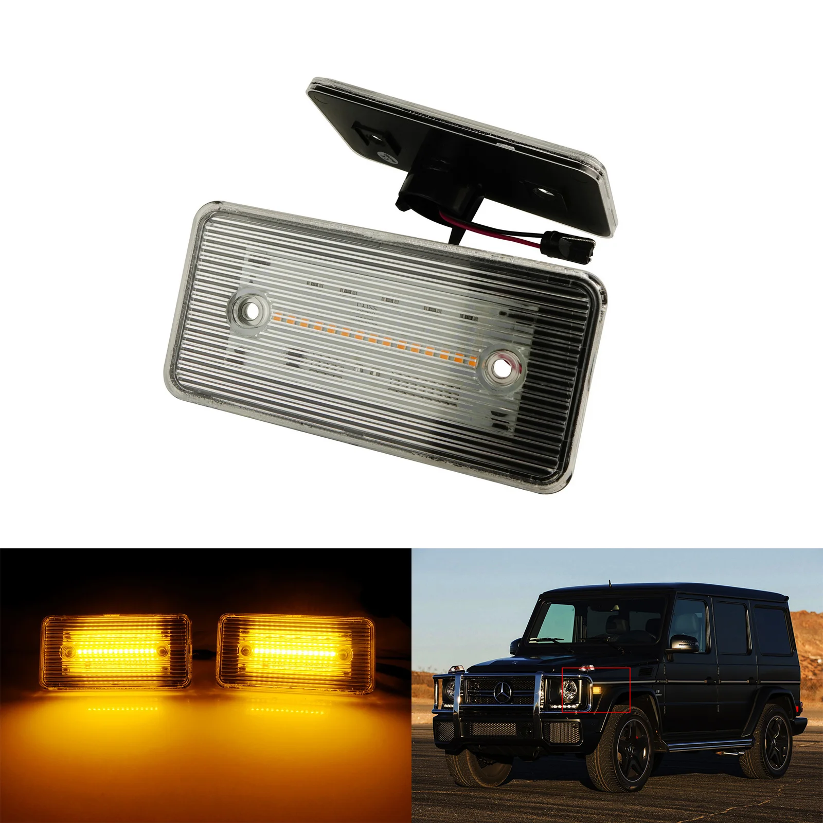 2x For Benz Mercedes G Class W463 G500 G550 2002-14 LED Front Side Marker Lights Amber
2x For Benz Mercedes G Class W463 G500 G550 2002-14 LED Front Side Marker Lights Amber