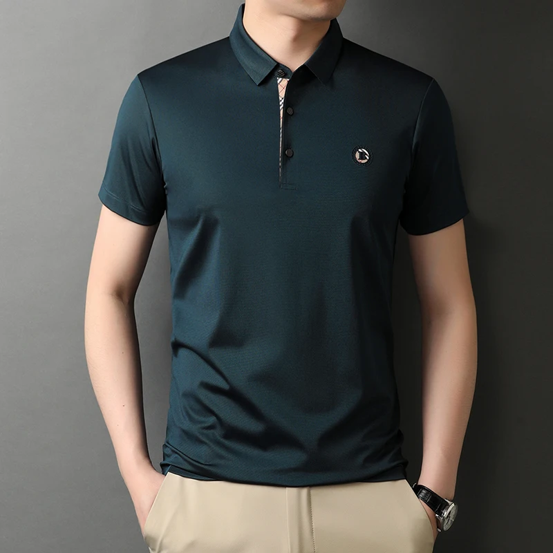 High end young and middle-aged summer ice men's casual fashion thorn printed half sleeve flip T-shirt collar non iron polo shirt
High end young and middle-aged summer ice men's casual fashion thorn printed half sleeve flip T-shirt collar non iron polo shirt