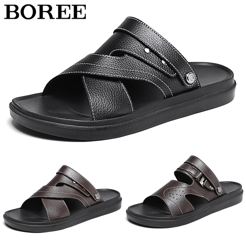 Men Leather Sandals Summer Classic Men Beach Casual Shoes Soft Comfortable Hiking Non-slip Sandals Outdoor Fashion Half Slippers
Men Leather Sandals Summer Classic Men Beach Casual Shoes Soft Comfortable Hiking Non-slip Sandals Outdoor Fashion Half Slippers