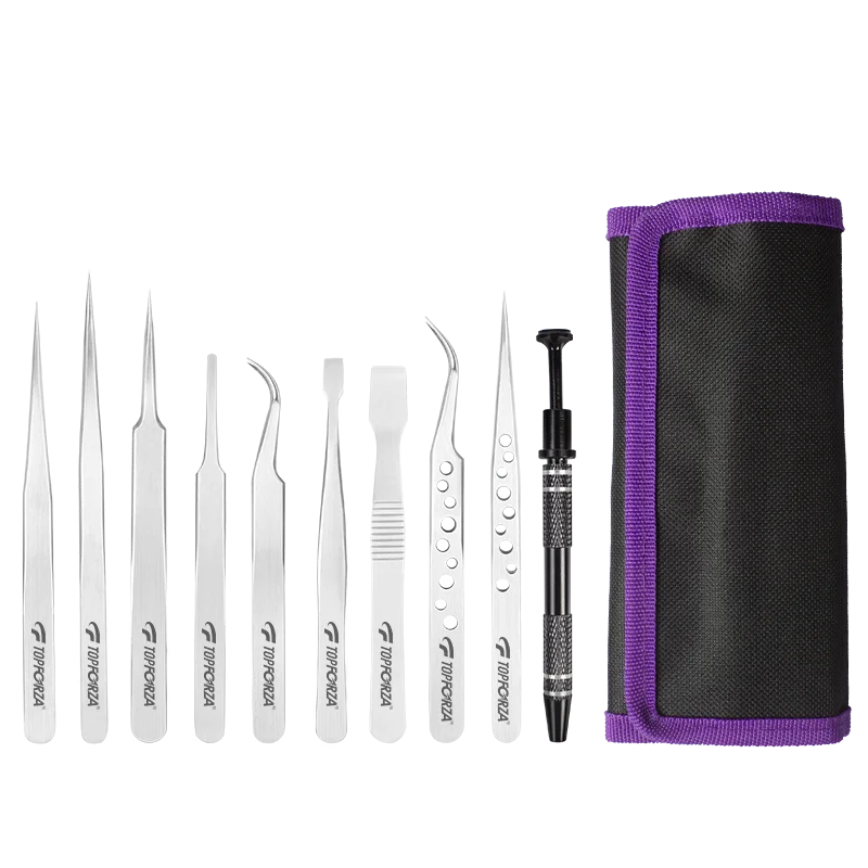 Stainless Steel Tweezers Set Industrial Precision Curved Straight Tweezer Repair Tools Soldering Professional Maintenance Tool
Stainless Steel Tweezers Set Industrial Precision Curved Straight Tweezer Repair Tools Soldering Professional Maintenance Tool