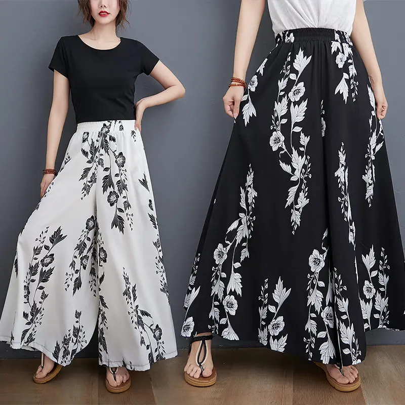 Clothing Summer Vintage Print High Waist Drape Wide Leg Pants Women's Loose Long Trousers Oversized Skirt Pants zh1456
Clothing Summer Vintage Print High Waist Drape Wide Leg Pants Women's Loose Long Trousers Oversized Skirt Pants zh1456