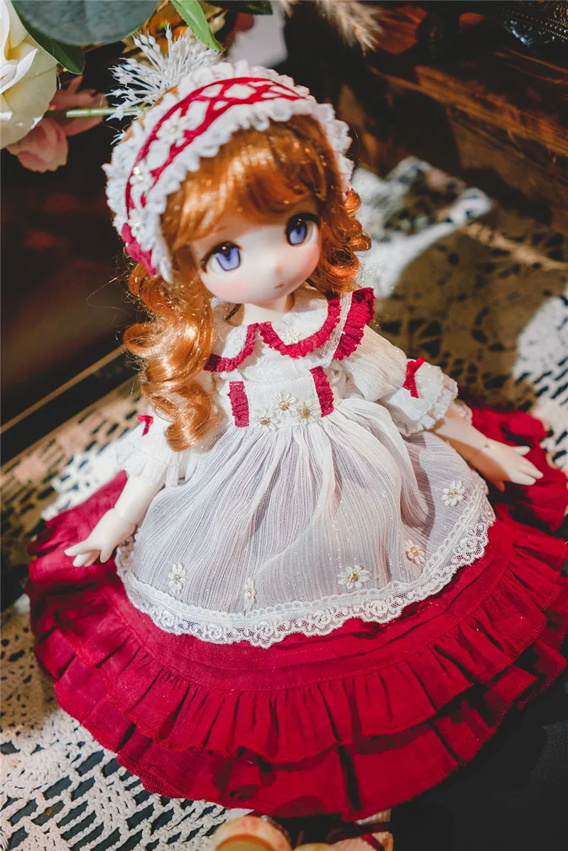 BJD doll clothes suitable for 1/3, 1/4, 1/6 size maid doll dress red and white Mosaic Daisy doll accessories
BJD doll clothes suitable for 1/3, 1/4, 1/6 size maid doll dress red and white Mosaic Daisy doll accessories