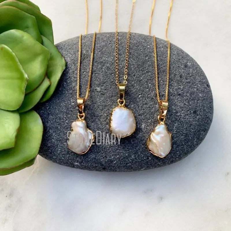 NM36574 Gold Plated Necklace Freeform Baroque Pearl Charm Minimalist Freshwater Pearl Pendant Necklace Jewelry 18 Inches
NM36574 Gold Plated Necklace Freeform Baroque Pearl Charm Minimalist Freshwater Pearl Pendant Necklace Jewelry 18 Inches