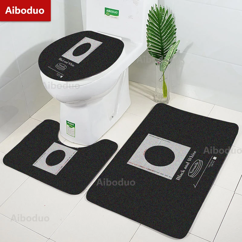 Aiboduo Minimalist Style Art Non Slip 3pcs/set Toilet Lid Cover Set Restroom Rug Carpet black Series Home Decoration S M BathMat
Aiboduo Minimalist Style Art Non Slip 3pcs/set Toilet Lid Cover Set Restroom Rug Carpet black Series Home Decoration S M BathMat