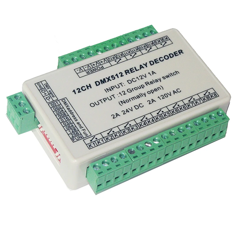 12CH релейный переключатель DMX512 управление сигналом ler релейный выход 12-позиционный релейный переключатель не может использовать контроль мощности
12CH релейный переключатель DMX512 управление сигналом ler релейный выход 12-позиционный релейный переключатель не может использовать контроль мощности