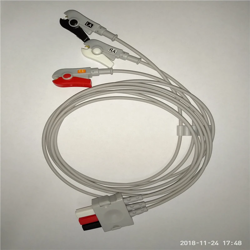 Compatible for Siemens Drager Mindray ECG 3 Leads ecg Leadwires cable for Viggo-Spectramed Statham Westinghouse Clip
Compatible for Siemens Drager Mindray ECG 3 Leads ecg Leadwires cable for Viggo-Spectramed Statham Westinghouse Clip
