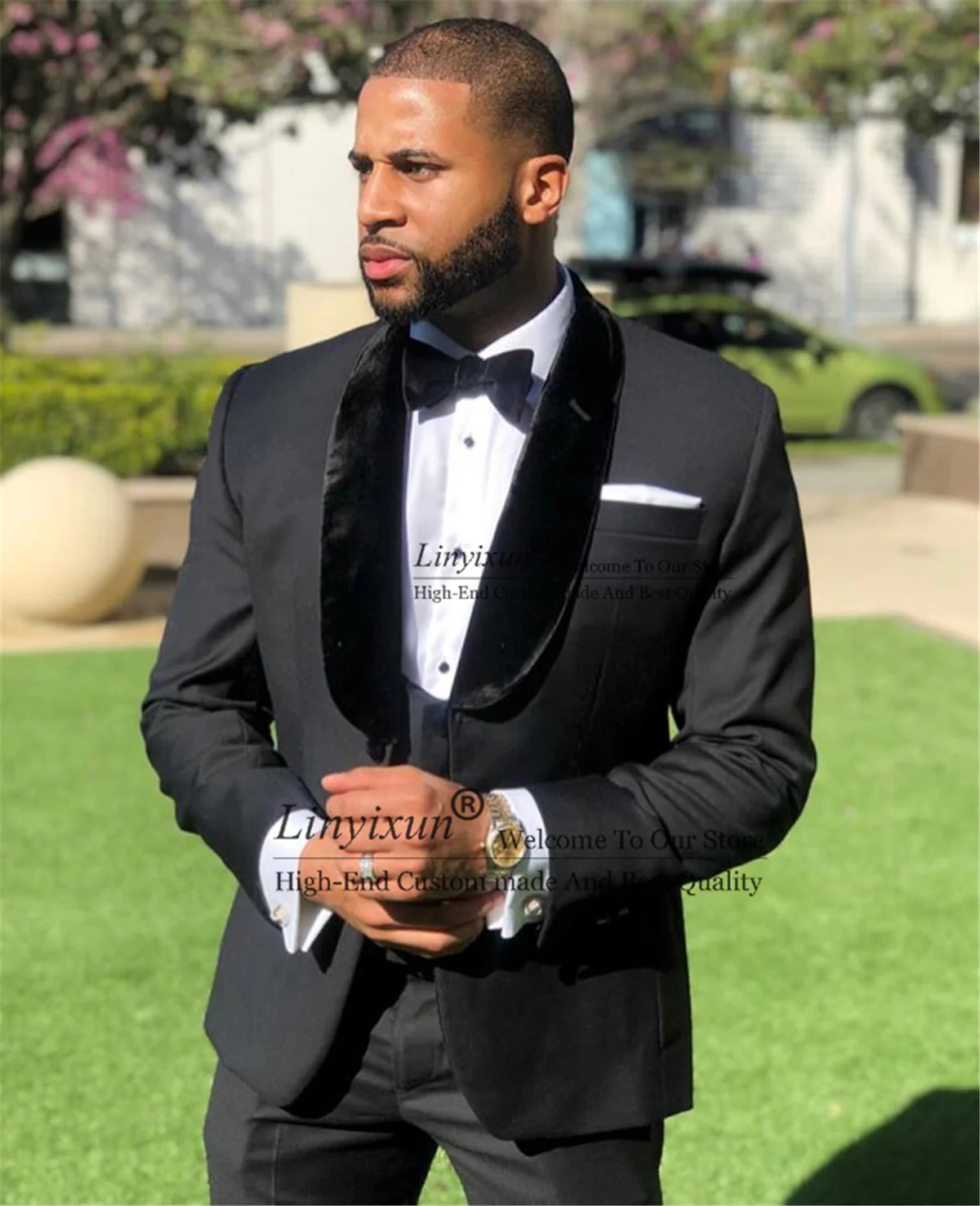 Black Men Suits For Wedding Slim Fit Shawl Velvet Lapel Groom Tuxedo Groomsmen Blazer 3 Piece Costume Homme ( Jacket+Pants+Vest)
Black Men Suits For Wedding Slim Fit Shawl Velvet Lapel Groom Tuxedo Groomsmen Blazer 3 Piece Costume Homme ( Jacket+Pants+Vest)