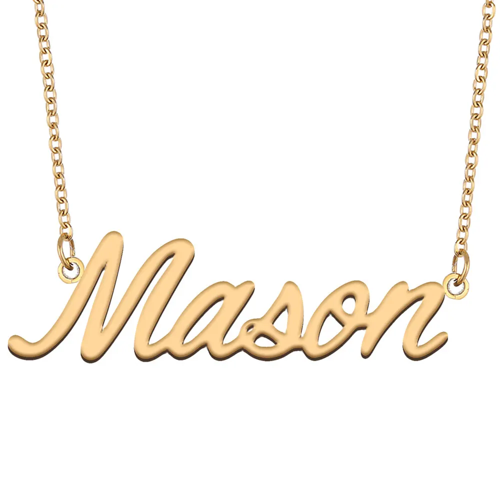Mason Name Necklace for Women Personalized Stainless Steel Jewelry Gold color Nameplate Pendant Femme Mother Girlfriend Gift
Mason Name Necklace for Women Personalized Stainless Steel Jewelry Gold color Nameplate Pendant Femme Mother Girlfriend Gift