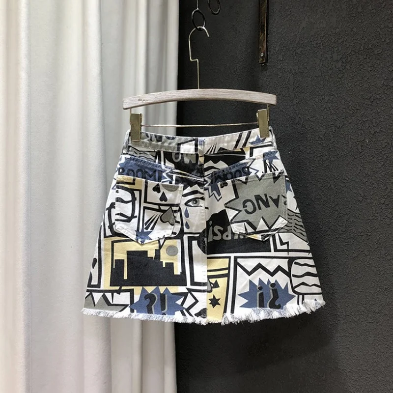 Printed Street Skirt Women Hip Hop High Waist A Line Denim Skirts 2022 Summer Harajuku Button Fashion Tassel Mini Wrap Skirts
Printed Street Skirt Women Hip Hop High Waist A Line Denim Skirts 2022 Summer Harajuku Button Fashion Tassel Mini Wrap Skirts
