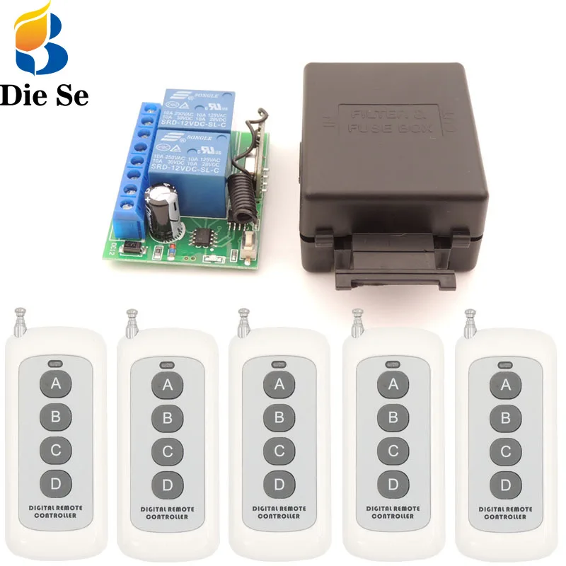 433MHz Universal Long Range Wireless Remote Control Switch DC 12V 10Amp 2 gangs rf Relay Receiver for garage \ lamp Controller
433MHz Universal Long Range Wireless Remote Control Switch DC 12V 10Amp 2 gangs rf Relay Receiver for garage \ lamp Controller