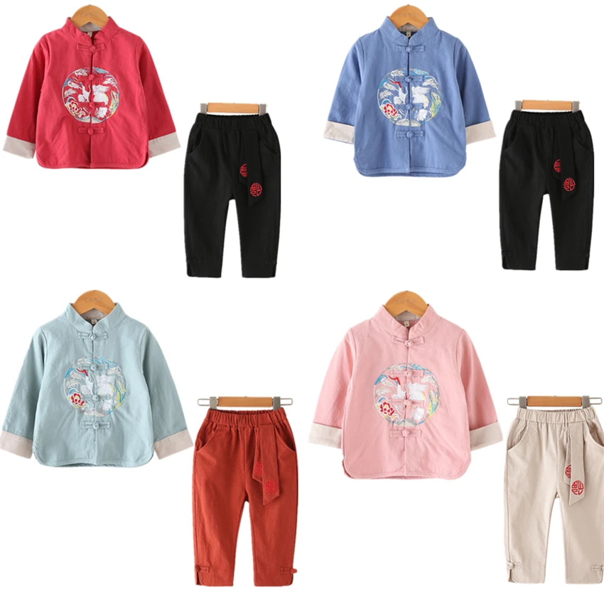 10Color New Kids Chinese Tang Suit Traditional Chinese Shirt Clothing for Baby Boys Flax Coat Kung Fu Outfit Top Pant Set
10Color New Kids Chinese Tang Suit Traditional Chinese Shirt Clothing for Baby Boys Flax Coat Kung Fu Outfit Top Pant Set