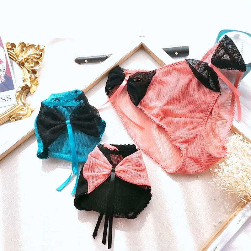 6L Plus Size Summer Japanese Girl Traceless Panties Bow Ribbon Underwear Thin Black Mesh Translucent Female Lingerie Sexy 118
6L Plus Size Summer Japanese Girl Traceless Panties Bow Ribbon Underwear Thin Black Mesh Translucent Female Lingerie Sexy 118