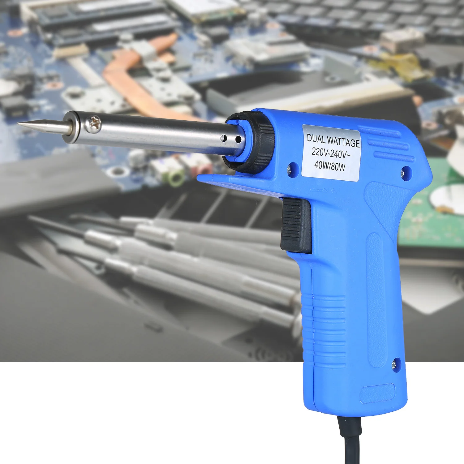 Handling Tool Double Power Electric Soldering Iron Gun type Electric Soldering Iron Power Adjustable Soldering Iron Gun Blue
Handling Tool Double Power Electric Soldering Iron Gun type Electric Soldering Iron Power Adjustable Soldering Iron Gun Blue
