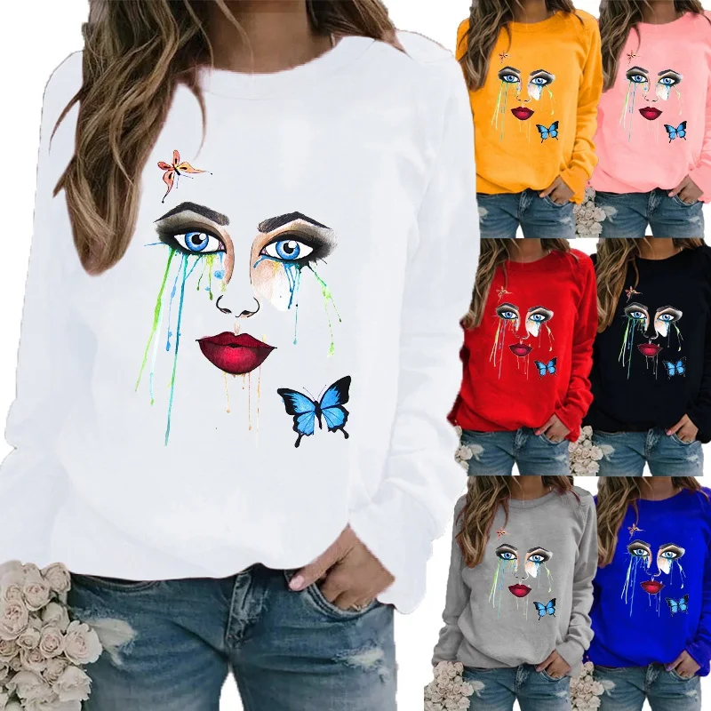 Fashion Ladies Shirt Autumn and Winter Printing Shirt Motion Long Sleeve Loose Casua Shirt Round Neck Pullover Sweater Tops
Fashion Ladies Shirt Autumn and Winter Printing Shirt Motion Long Sleeve Loose Casua Shirt Round Neck Pullover Sweater Tops