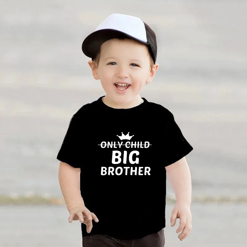 Crown Only Child Big Brother Children Boys Short Sleeve T Shirt Black Cotton Tee Tops Clothes Short Sleeve Casual Kids Tshirt
Crown Only Child Big Brother Children Boys Short Sleeve T Shirt Black Cotton Tee Tops Clothes Short Sleeve Casual Kids Tshirt