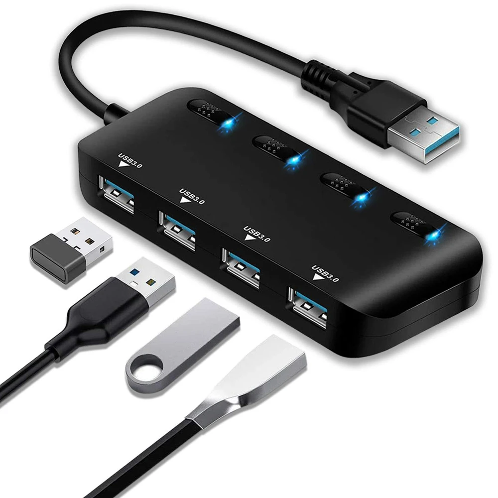 Usb 3.0 4 Port Hub With Super Speed Transfer Rate Up To 5gbps W/ On Off Switch Portable Slim For Laptop Desktop For Macbook
Usb 3.0 4 Port Hub With Super Speed Transfer Rate Up To 5gbps W/ On Off Switch Portable Slim For Laptop Desktop For Macbook