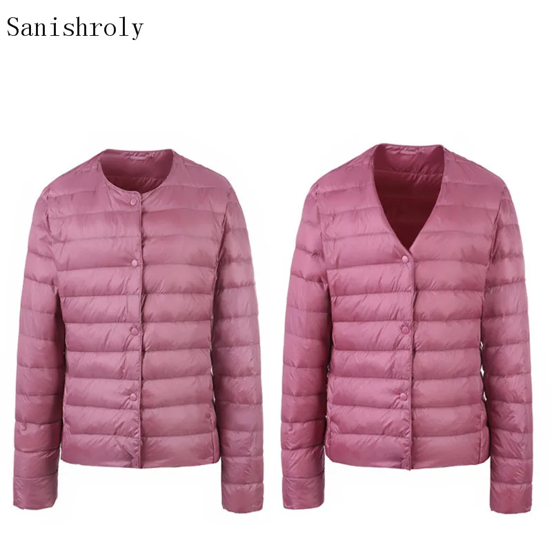 Sanishroly Two Wears Winter Women Down Jacket Parka V-Neck Ultra Light White Duck Down Coat Female Short Puffer Parkas Coat Tops
Sanishroly Two Wears Winter Women Down Jacket Parka V-Neck Ultra Light White Duck Down Coat Female Short Puffer Parkas Coat Tops
