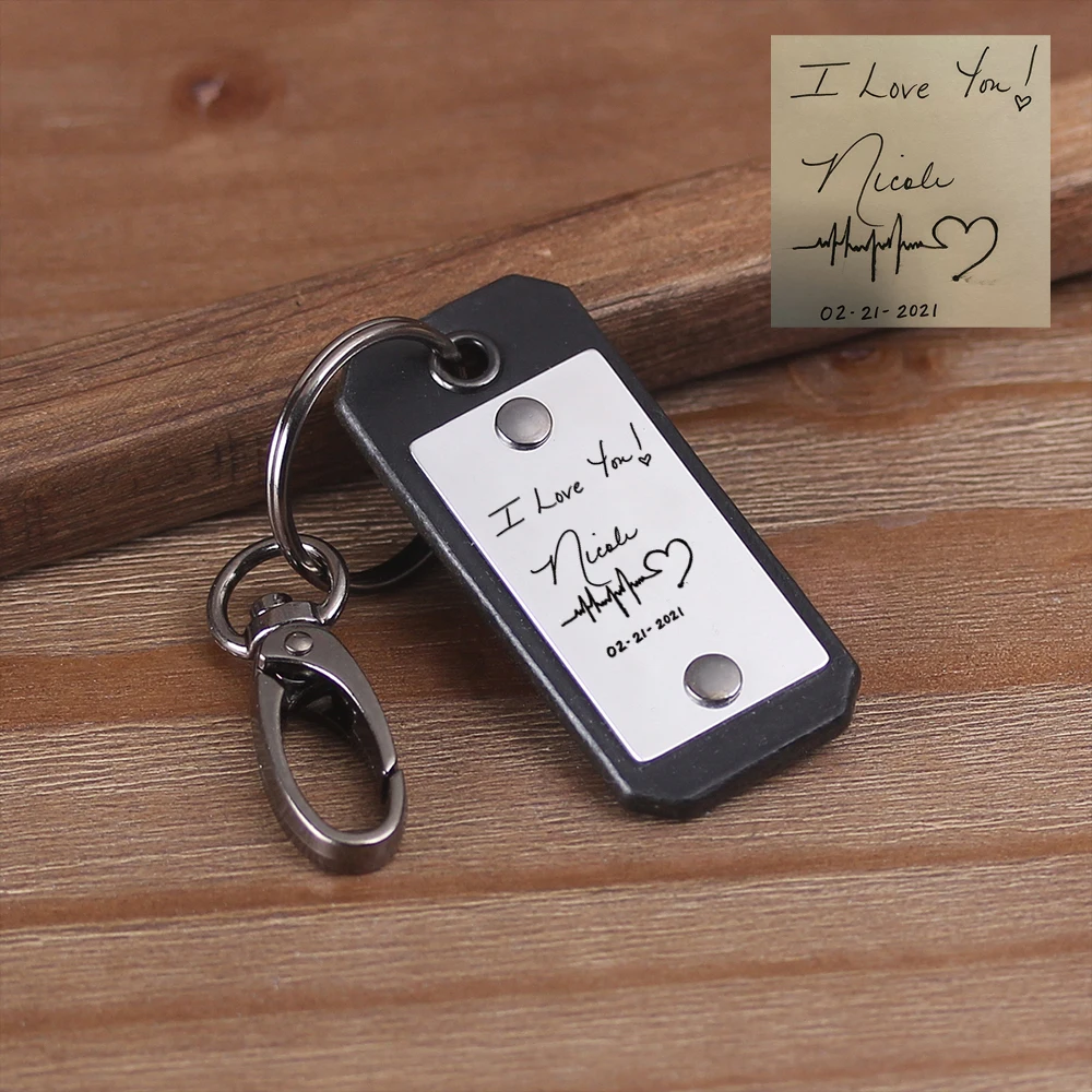 Leather Fingerprint Engraving Keychain - Personalized Handwrieing keychain - Leather State Map key chain - Gift for Him
Leather Fingerprint Engraving Keychain - Personalized Handwrieing keychain - Leather State Map key chain - Gift for Him