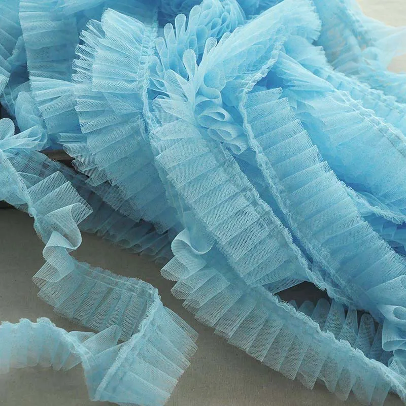 10Meters Pink Blue White Pleated Mesh Lace Fabric Ruffle Trim Embroidered Width 5cm Ribbon Sewing Clothing Skirt Doll Material
10Meters Pink Blue White Pleated Mesh Lace Fabric Ruffle Trim Embroidered Width 5cm Ribbon Sewing Clothing Skirt Doll Material