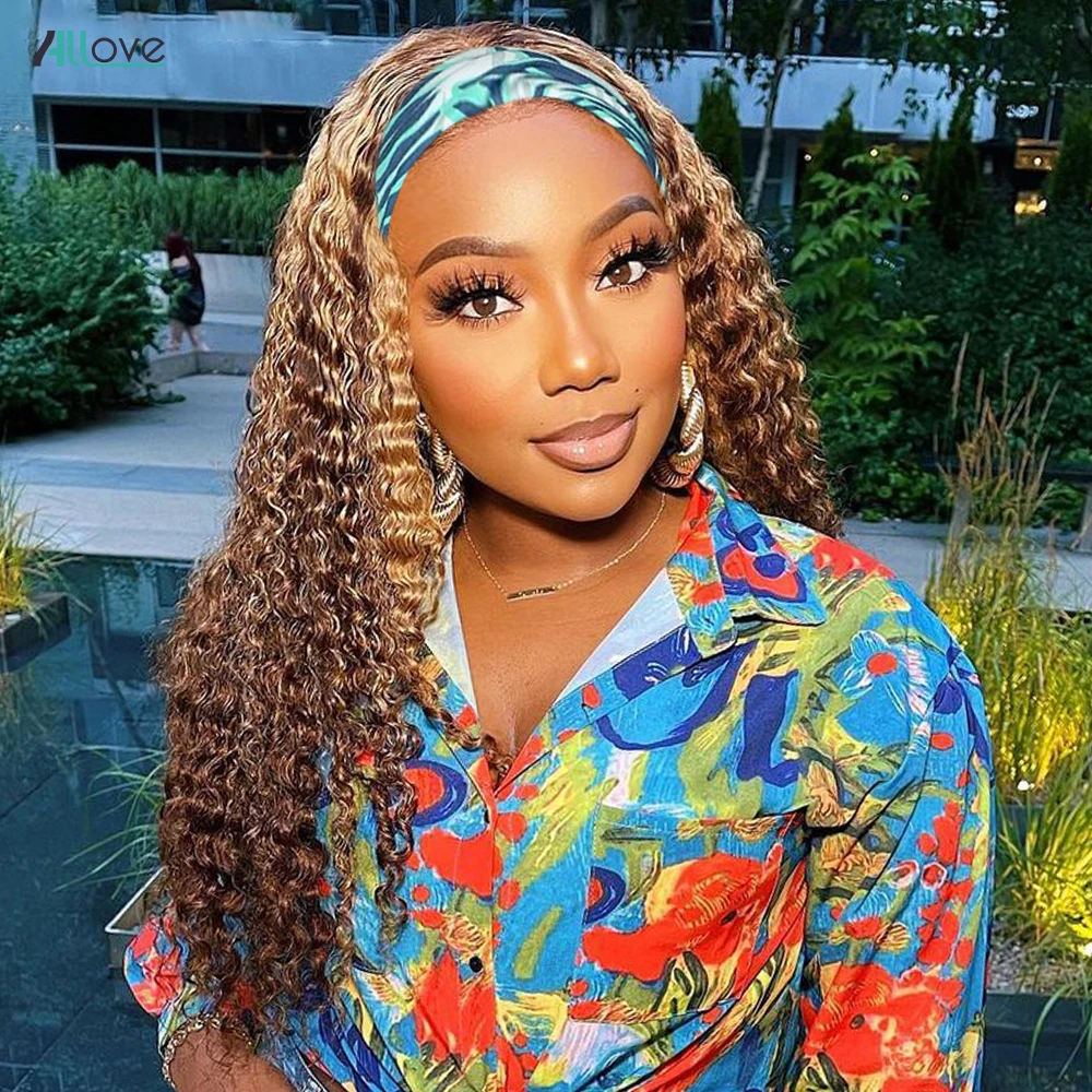 Highlight Headband Wig Deep Curly Human Hair Wig Ombre Honey Blonde Headband Wig Human Hair Brazilian Remy Scarf Wig
Highlight Headband Wig Deep Curly Human Hair Wig Ombre Honey Blonde Headband Wig Human Hair Brazilian Remy Scarf Wig