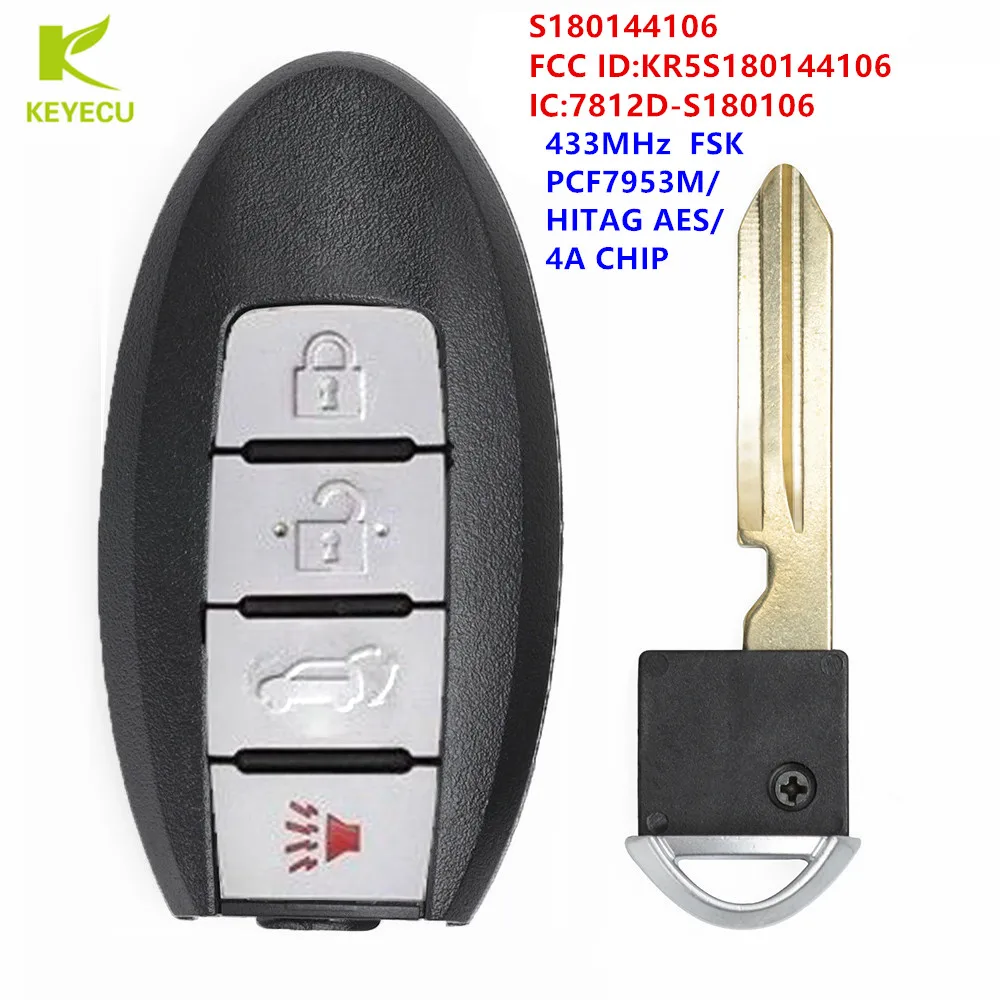 KEYECU 4 BUTTON PROXIMITY REMOTE SMART KEY 433MHz for Nissan Rogue US X-Trail South Asia 2014 2015 2016 KR5S180144106 S180144106
KEYECU 4 BUTTON PROXIMITY REMOTE SMART KEY 433MHz for Nissan Rogue US X-Trail South Asia 2014 2015 2016 KR5S180144106 S180144106