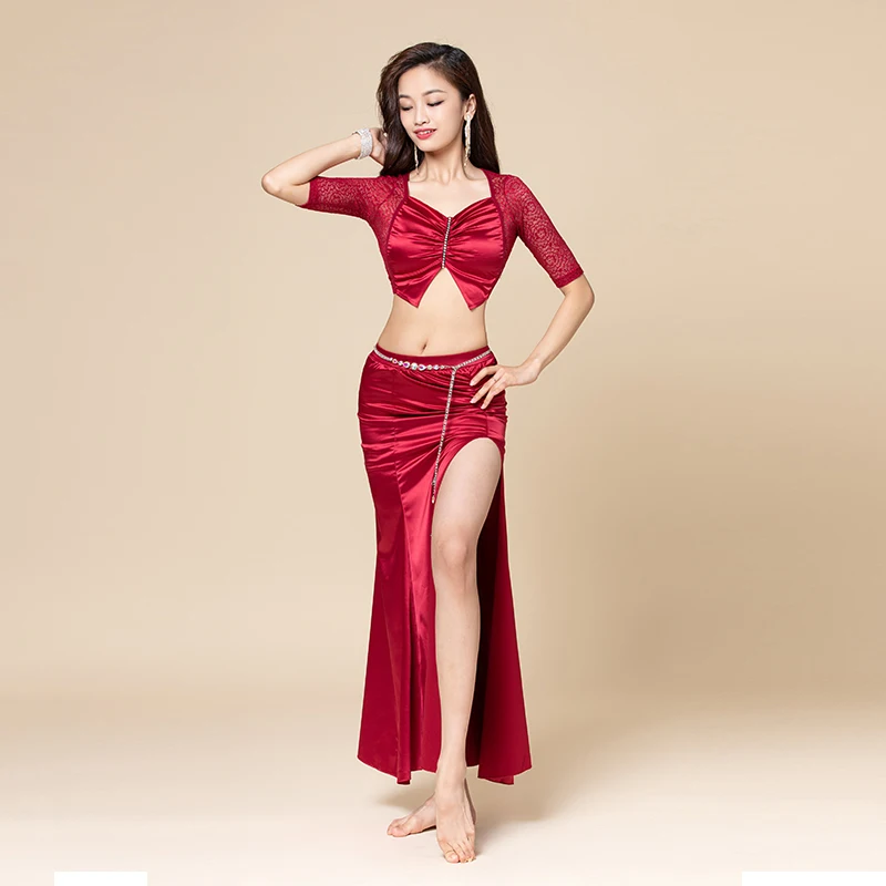 bellydance practice wear Clothes Lace Top Half Sleeve Skirt Long Set Women Belly danceCostume Oriental Performance
bellydance practice wear Clothes Lace Top Half Sleeve Skirt Long Set Women Belly danceCostume Oriental Performance