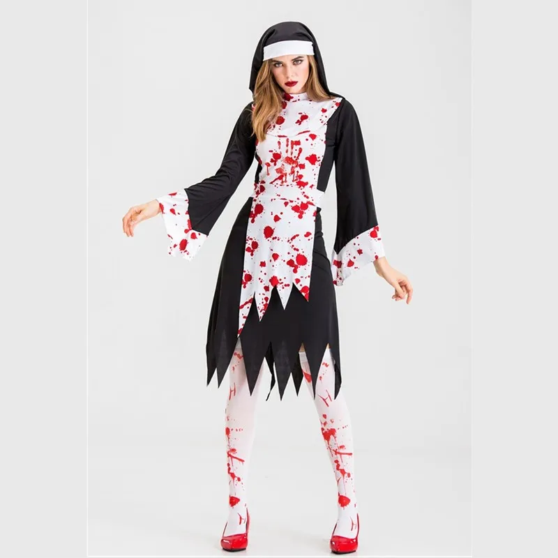 Halloween Devil Bloody Mary Horror Vampire Cosplay Costume stage performance Bad Habit Christian Missionary Nun Fancy Dress
Halloween Devil Bloody Mary Horror Vampire Cosplay Costume stage performance Bad Habit Christian Missionary Nun Fancy Dress