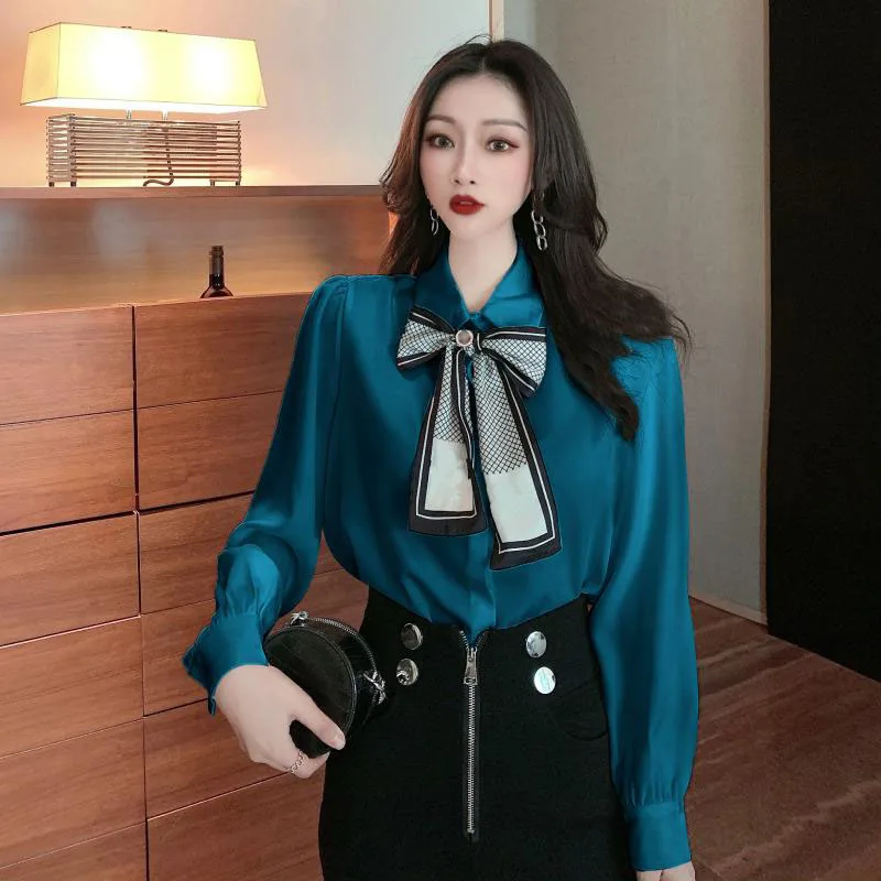 Elegant Bow Knot Blouses Formal Office Lady Bow Tie Long Puff Sleeve Shirts Fashion Trendy Chic Chiffon Blouses OL Lady Tops
Elegant Bow Knot Blouses Formal Office Lady Bow Tie Long Puff Sleeve Shirts Fashion Trendy Chic Chiffon Blouses OL Lady Tops