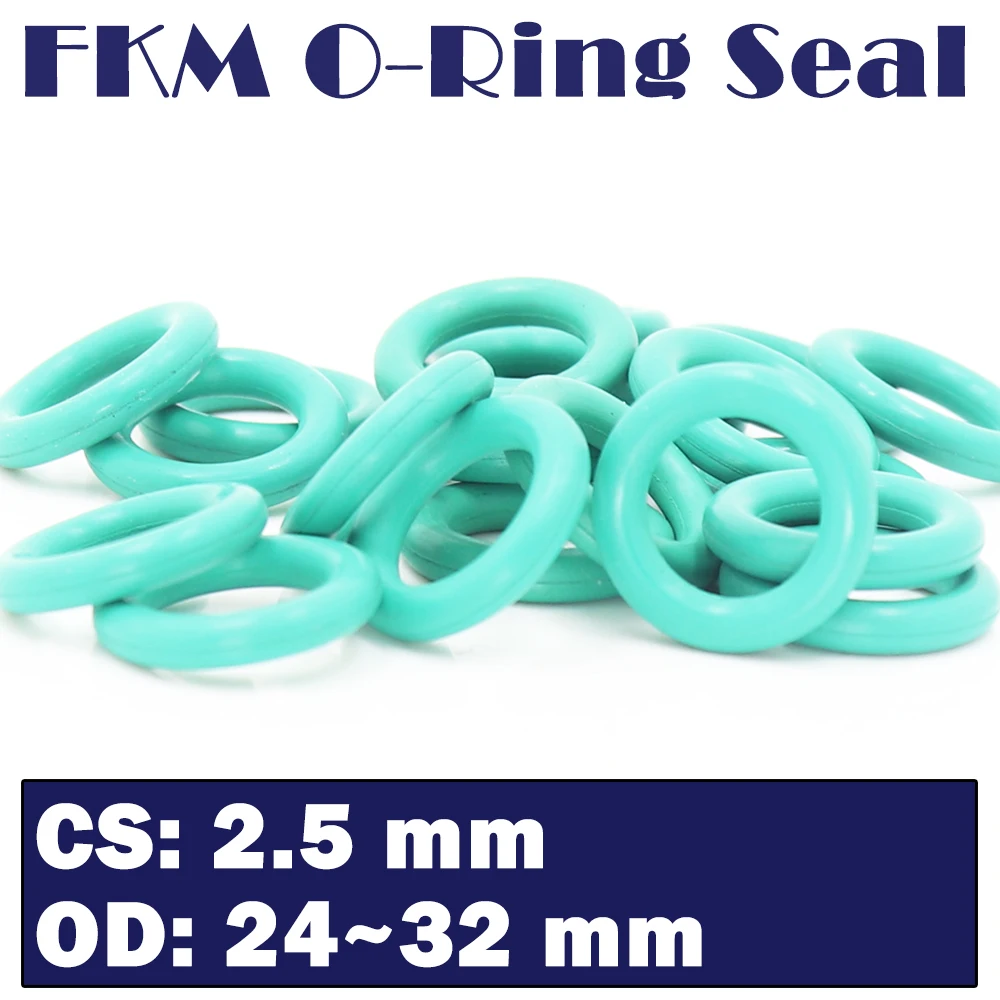 CS 2.5mm FKM Rubber O RING OD 24/25/26/27/28/29/30/31/32*2.5 mm 100PCS O-Ring Fluorine Gasket Oil seal Green ORing
CS 2.5mm FKM Rubber O RING OD 24/25/26/27/28/29/30/31/32*2.5 mm 100PCS O-Ring Fluorine Gasket Oil seal Green ORing