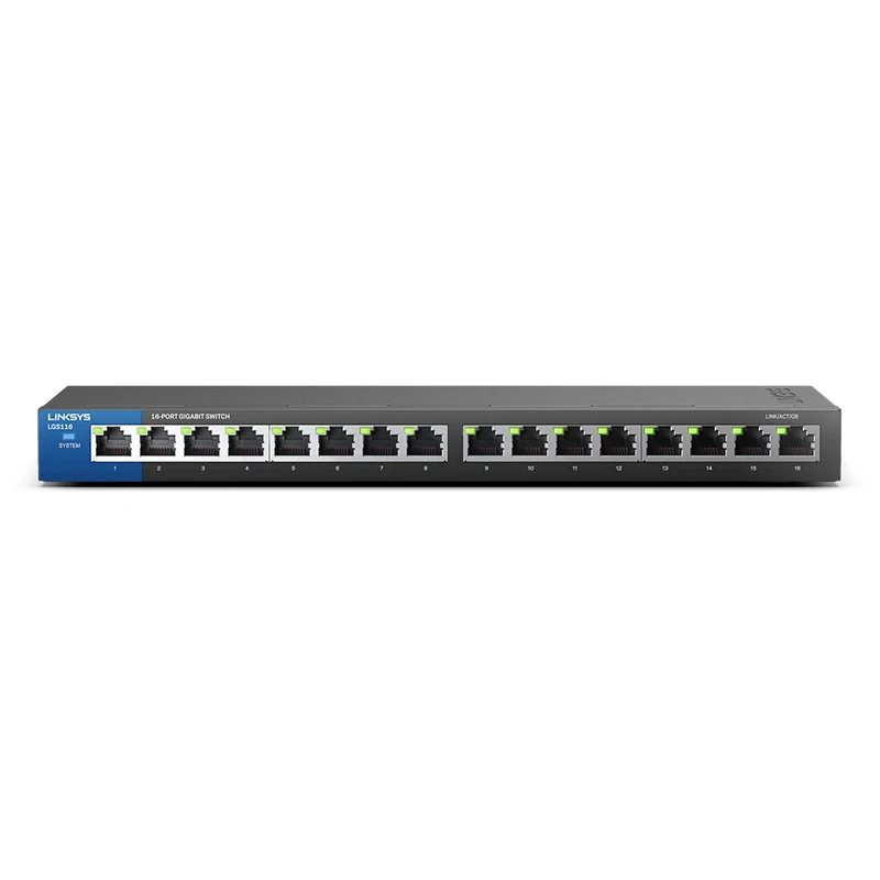 LINKSYS LGS116 16-Port Business Desktop Gigabit Switch Wired Connection Speed 1000 Mbps 16 Gigabit Ethernet Auto-Sensing
LINKSYS LGS116 16-Port Business Desktop Gigabit Switch Wired Connection Speed 1000 Mbps 16 Gigabit Ethernet Auto-Sensing